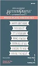 Spellbinders BP-162 Cheers to You Sentiments Press Plate & Die Set from Cheers to You Collection