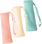 FRCOLOR 3pcs Travel Toiletries Pouch Bar Soap Saver Bag Mesh Soap Net Pouch Drawstring