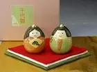 Kyoto Kiyomizu-yaki Rakunyu Kiln Ceramic Hina-Doll with a Rug Stand Made Japan