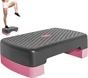Aerobic Stepper - Workout Step with Adjustable Height,17.7 Inch Non-Slip Equipment For Home Gym Training Cardio Aerobics Women Indoor Workouts