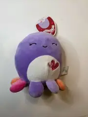 Squishmallow 5" Beula Octopus Soft Purple Valentine Plush BNWT Soft Clean