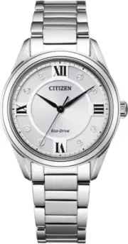 Citizen Arezzo Eco-Drive 32mm Silver Stainless Steel Case Watch Women
