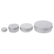 5-120ml Empty Aluminium Cosmetic Pot Jar Silver Tin Container Round Box with Lid
