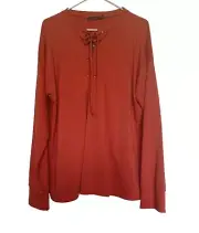 Boohoo Plus Women’s Tunic Top Size 24 (US 20) Long Sleeve Orange Polyester Blend