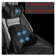 Car Electric Single Lumbar Single Headrest Vibration Massage Lumbar Support Neck Pillow lumbar Cushion Car Seat Car interior Set 1 Black