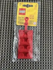 Lego Stationery 2X4 Silicone Luggage Tag - Red Bag Tag Lego Brick NEW