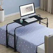 Overbed Table, Height Adjustable Mobile Laptop Desk Coffee Table End of Bed Table, Bed Table with Wheels for Elderly Use for Meals Work and Activities (Color : A, Size : 80 * 40cm)