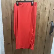 AFRM LOS ANGELES Lynch Mesh Midi Skirt Red Sz M NWT