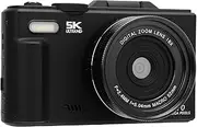YUEHISY 5K Digital Camera, 75MP UHD Autofocus WiFi Video Camera with 3 Inch 180° Flip Screen, 18X Zoom, Flash, 64GB Card, Compact for Travel Vlog (64GB)