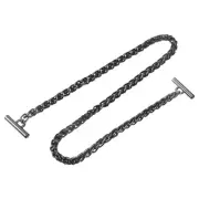 Iron Flat Chain Strap, 39" Handbag Purse Chain Strap DIY Bag Replacement, Black