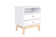 Bedside Table Side Storage Cabinet Nightstand Bedroom 2 Drawer ANYA - WHITE