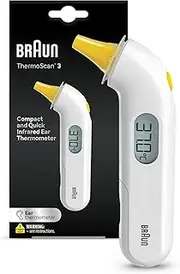 Braun Thermoscan 3 Ear Thermometer, Accurate & Easy-to-Use, Audio Temperature Indicator