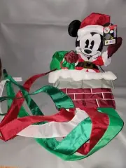 Breezies Nylon Disney MICKEY MOUSE Santa Wind windsock Sculpture New with Tags