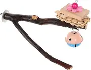 BUGUUYO Natural Wood Parrot Perch Stand Durable Bird Platform for Exercise Claw Grinding for Parrots Budgies Easy to Install Increases Activity Space Random Color