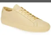 Common Projects Mens Original Achilles Low Sneaker Yellow Leather Size 41 / US 8