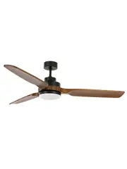 Shoalhaven 142cm Fan with Light in Black with Koa Blades