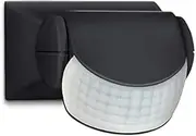 HPM PIR Movement Sensor 12m Range Auto Mode/Manual Override, Black