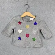 Pumpkin Patch Grey Marle Glitter Shapes Top Size 6-12 Months NWT New