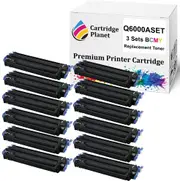 3 Sets BCMY Compatible Toner Cartridge Replacement for HP 124A Q6000A Q6001A Q6002A Q6003A (2,500/2,000 (B/CMY) pages) for HP Color LaserJet 1600 2600n 2605 2605dn 2605dtn CM1015 MFP CM1017 MFP