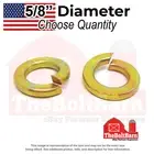5/8" Grade 8 Split Lock Washers Zinc Yellow USA Made (Pick Quantity)
