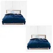 SOGA 2X Navy Blue Throw Blanket Warm Cozy Double Sided Thick Flannel Coverlet Fleece Bed Sofa Comforter