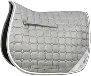 HySPEED On The Bit Suede Horse Saddlepad (UK Size: Small Pony) (Grey/Silver)