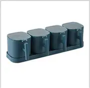 Seasoning Container Seasoning Rack Seasoning Storage Box Seasoning Distributor Set 4 Grids Color : Black