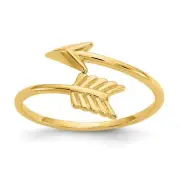 14K Yellow Gold Adjustable Arrow Ring Size 7