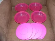 New Tupperware Impressions Shallow Bowl Set of 4 # 3470 Fuchsia