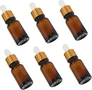 Mikinona 6pcs Refillable Amber Bottles with Dropper for Essential Oils Perfumes and DIY Aromatherapy Blends for Travel and Handmade