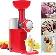 Frozen Dessert Maker, DIY Homemade Ice Cream Machine, Home Soft Ice Cream Maker, 500ml Frozen Yogurt Sorbet Maker, Soft Serve Frozen Yogurt, Fruit Sorbet Marshmallow Machine, Simple Operation red