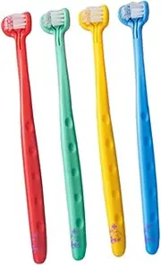 BCOATH 4pcs Three Sided Toothbrush Soft Bristles Training Oral Care Tools for Gentle Gum Protection Develop Healthy Brushing Habits Suitable for Boys