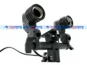 E27 Twin Lamp Bulb Holder Socket Flash Umbrella stand Bracket Lamp swivel