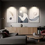 Picture Lights for Wall Battery Operated Magnetic Poster Lights with 3 Color Temps 12 RGB Remote Dimmable Timer Painting Light Wall Decor Light for Art Displa
