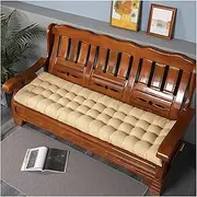 Ergonomic Outdoor Thick Bench Cushion with Secure Fit, Ultra-Soft Support for Porch, Patio, Garden Loungers, and Deck Chairs, Loveseat Chair Relax Mat(Beige,19x63in)