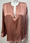 Joie Women Large Silk Top Shirt Blouse Light Mauve Peach New NWT