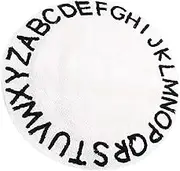 Ciieeo Round Alphabet Floor Rug Non Slip Indoor Mat for Carpet Nordic Style Decorative Area Mat Soft Supple Design for Spaces
