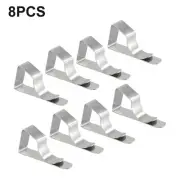 8Pcs Tablecloth Clips Stainless Steel Clamps Table Cloth Cover Holders Silver
