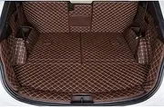 QPLMTFF Full Set Car Trunk Mats Compatible for Hyundai Santa Fe 7 Seats 2018-2013 Durable Cargo Liner Boot Carpets Compatible for Santafe 2015(Coffee)