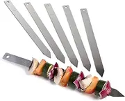 [JD Europe] 6pcs Turkish Adana Kebab BBQ Skewers. Stainless Steel Flat Wide Barbecue Skewers Length 41cm, Width 2.5cm and 2mm Thick
