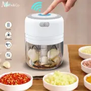 Mini Electric Garlic Crusher Vegetable Cutter Chili Masher 250ml USB Charging