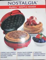 Nostalgia MyMini Waffle Maker 5" Non-Stick Cooking Surface BRAND NEW SEALED
