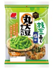 Rice cracker with black bean Salty Green Soybeans flavor Senbei 10pcs Sanko