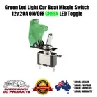 GREEN LED LIGHT MISSILE SWITCH (MISSILE COVER + 12V ON/OFF LED TOGGLE)