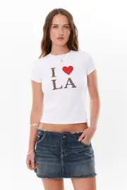[Supré] Supré - Brandi Graphic T Shirt - White/leopard la 2XS WHITE/LEOPARD LA