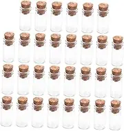 Amosfun 30Pcs Mini Glass Bottles with Cork Stoppers DIY Wishing Bottles for Crafts Home Decor and Storing Small Items and Decoration