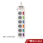 TECO 六開六插轉接電源線組 6切6座 插線版 耐熱防火 過載保護 過載保護 延長線插座 插座延長線 蝦皮直送