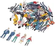 Baoblaze 50pcs Miniature People Figures, 1:50 O Scale Model Train Diorama Scenics, For Indoor Sand Table Model, Age 6+