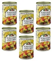 Margaret Holmes Tomatoes & Okra, Southern-Style Canned Vegetables 14.5 oz 6-Pack