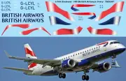 1/144 Decals for British Airways livery Decals for Embraer 190 Decal TBD297